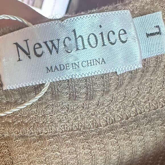 Newchoice Womens Shacket Waffle Fabric Stretch Brown Button Front Size Large - Picture 10 of 10